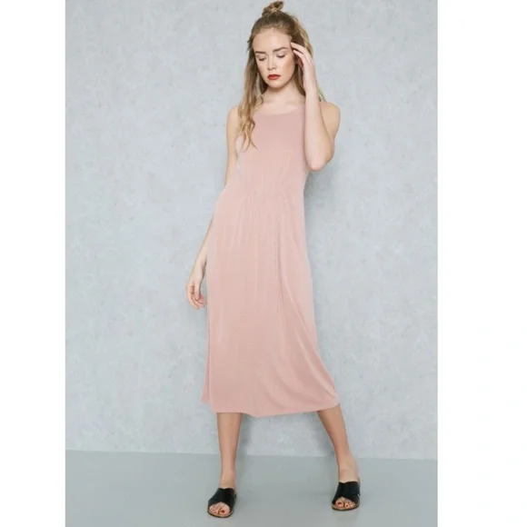 Farrow Midi Dress in Blush Pink - Picture 1 of 8